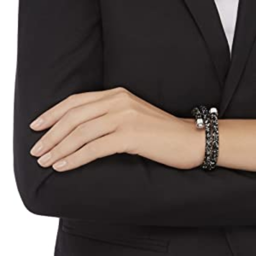 New Swarovski Crystal `crystaldust` Double Bracelet in Dark Medium Factory